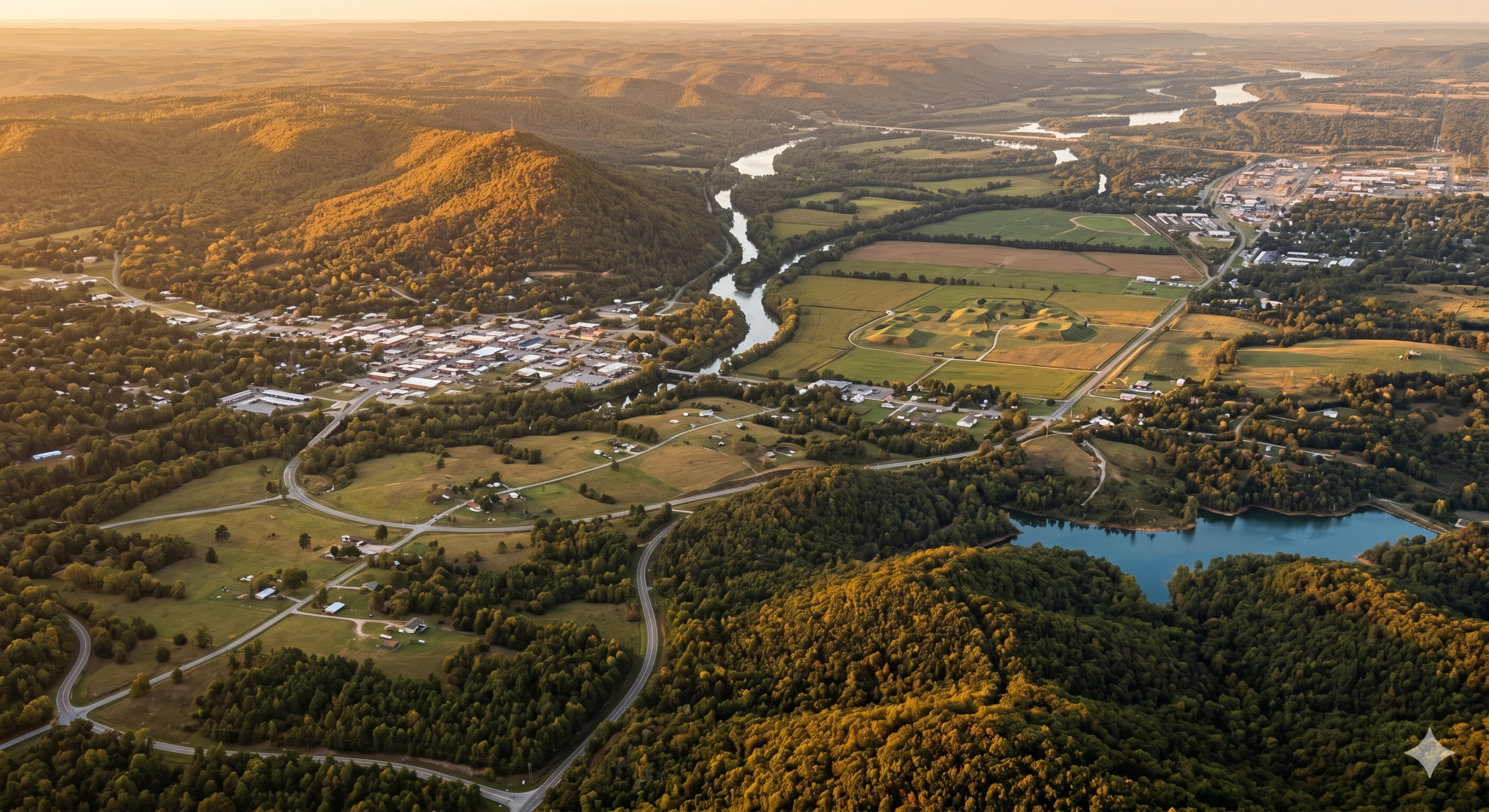 Aerial view of Le Flore County, Oklahoma served by Prime Dumpster Rentals