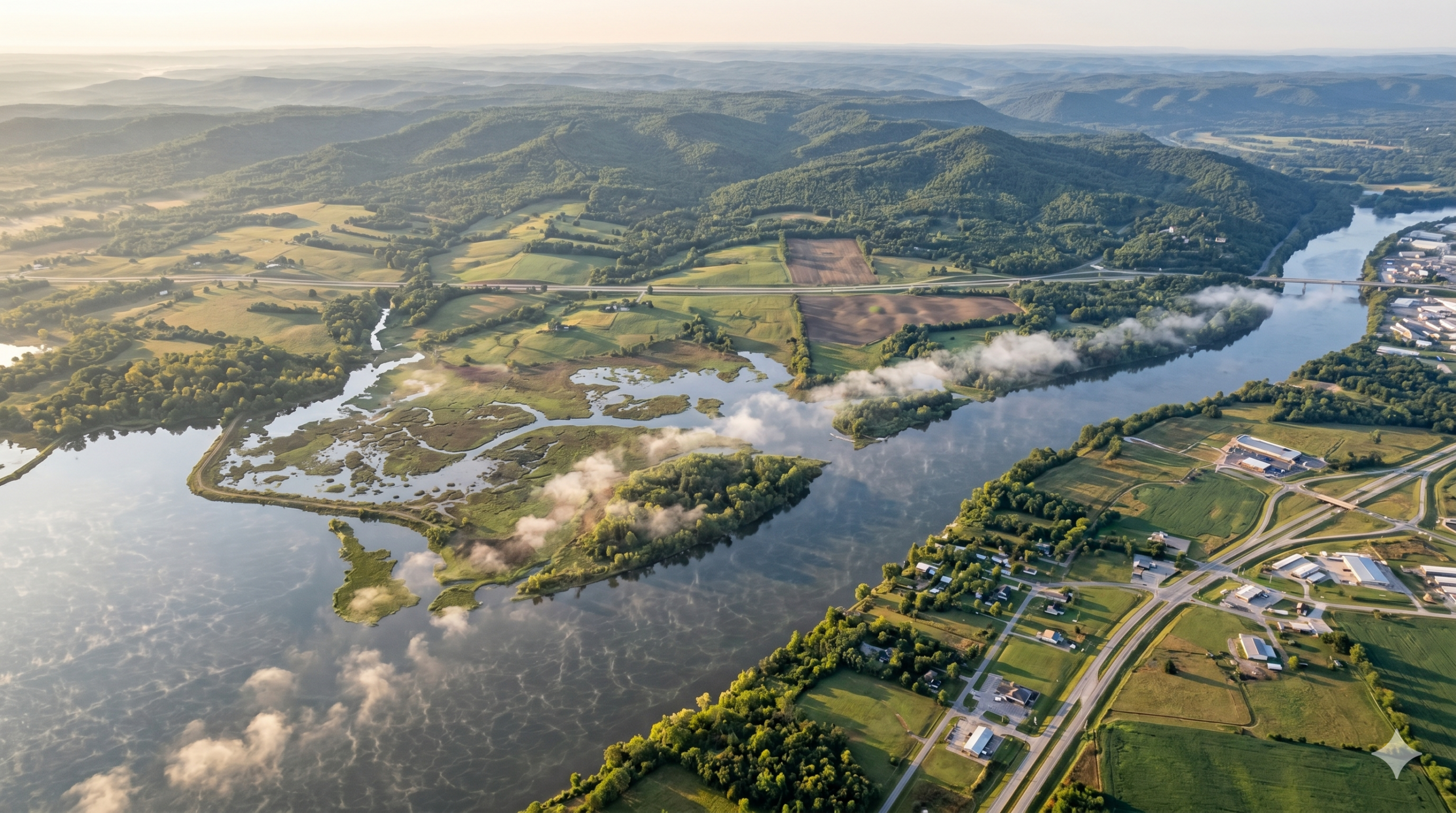 Aerial view of Sequoyah County, Oklahoma served by Prime Dumpster Rentals