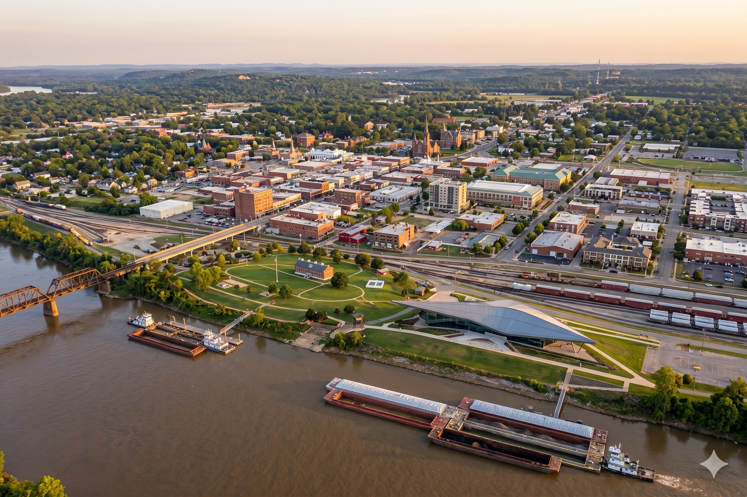 Aerial view of Fort Smith, Arkansas served by Prime Dumpster Rentals