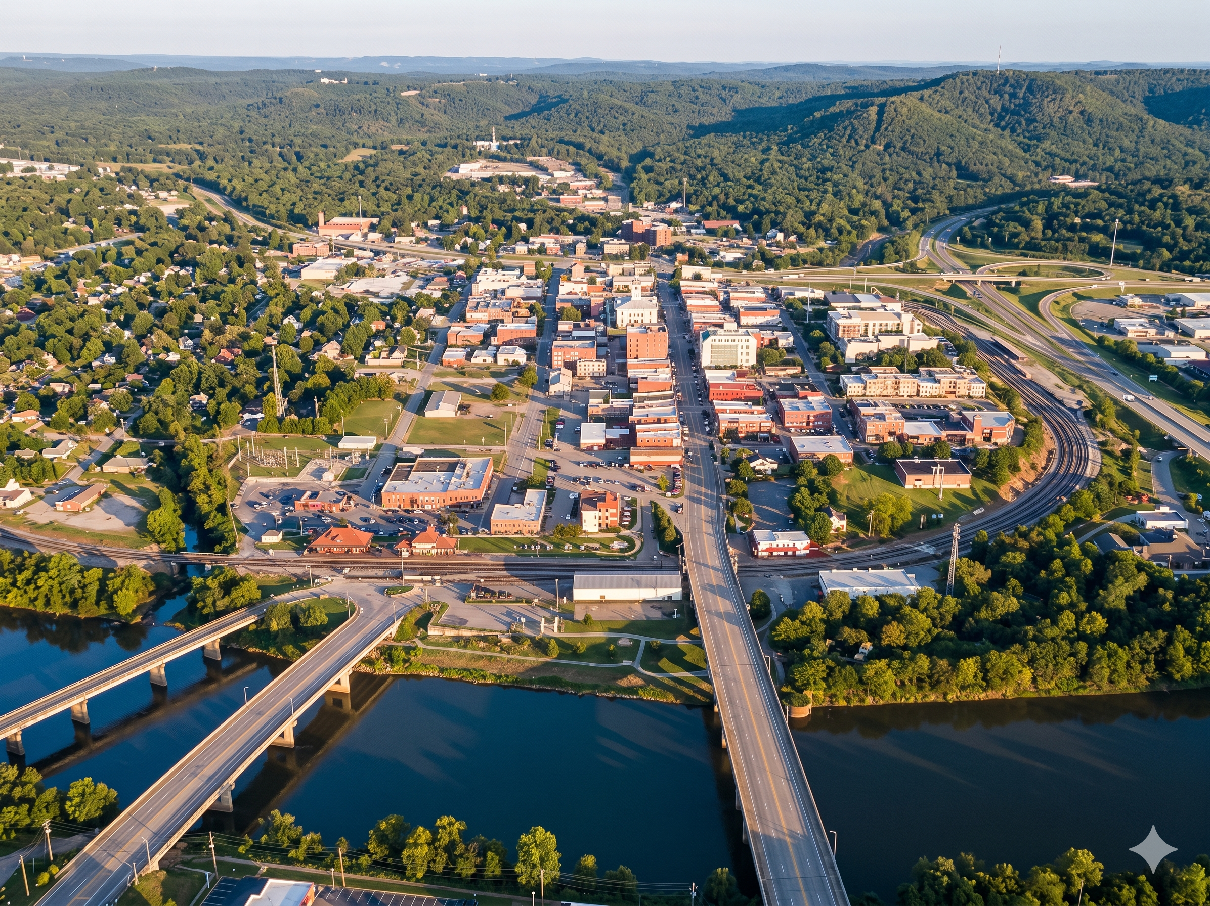 Aerial view of Van Buren, Arkansas served by Prime Dumpster Rentals